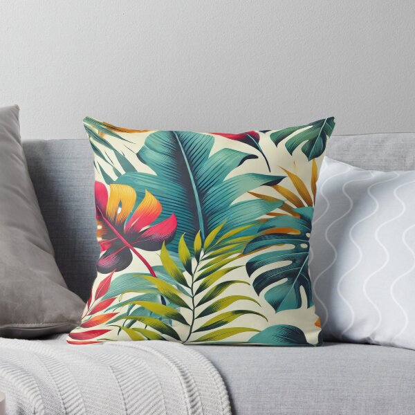 Item preview, Vibrant Tropical Pattern with Colorful Leaves designed and sold by 0Mystica0.
