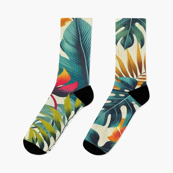 Item preview, Vibrant Tropical Pattern with Colorful Leaves designed and sold by 0Mystica0.