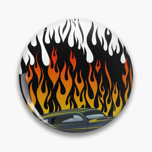 Item preview, flame fire flame hot rod vintage american car old logo designed and sold by Achille3777.