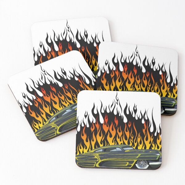 Item preview, flame fire flame hot rod vintage american car old logo designed and sold by Achille3777.