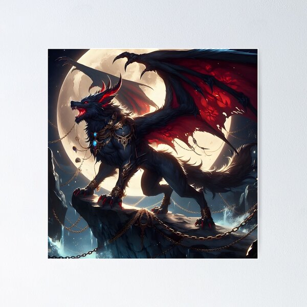 Item preview, Werewolf with Dragon Wings designed and sold by GalleryBrisArt.