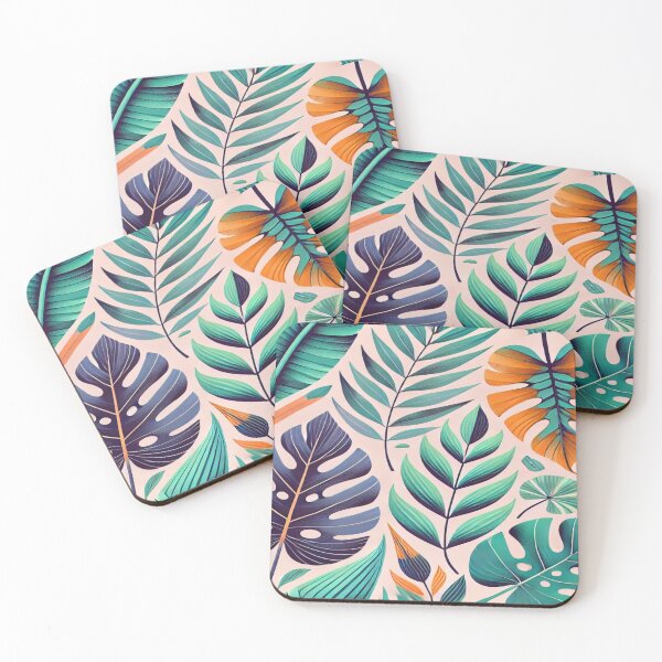 Item preview, Playful Tropical Pattern with Hand-Drawn Colorful Leaves designed and sold by 0Mystica0.
