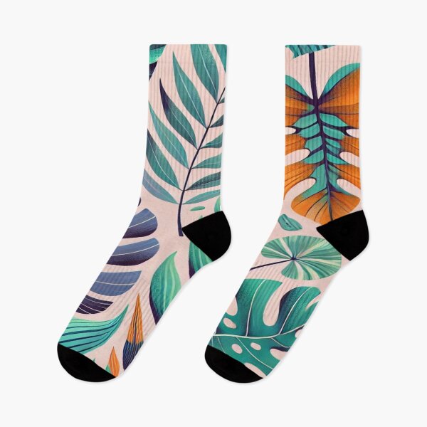Item preview, Playful Tropical Pattern with Hand-Drawn Colorful Leaves designed and sold by 0Mystica0.