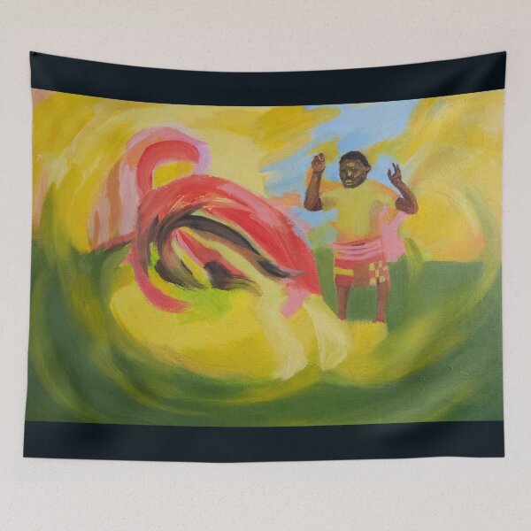 Item preview, Dynamic Acrobatics | African Action Painting designed and sold by MammothArt.