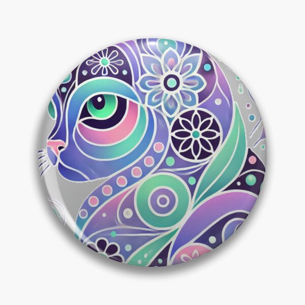 Item preview, Psychedelic Cat: Abstract and Vibrant Design designed and sold by Lozafly.