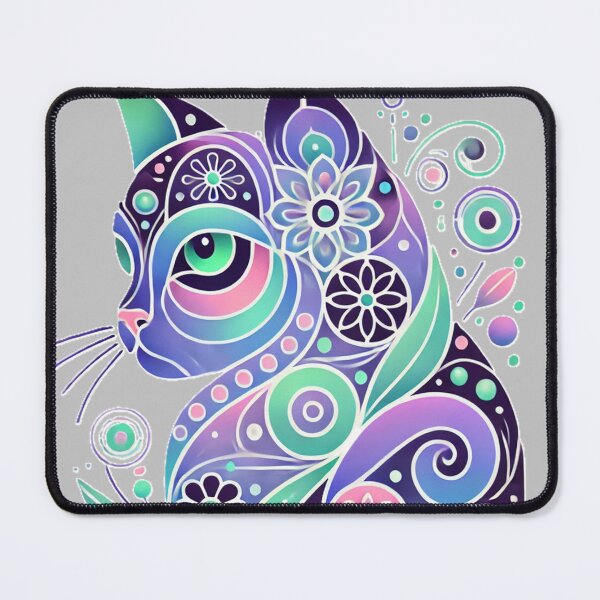 Item preview, Psychedelic Cat: Abstract and Vibrant Design designed and sold by Lozafly.