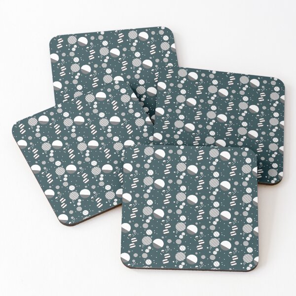 Item preview, Deep teal geometric pattern | Dark blue green abstract geometrical dots circles  designed and sold by lausn.