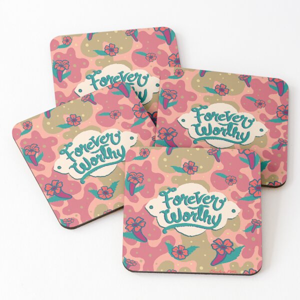 Item preview, Forever Worthy Hand Lettered, Bright Floral Patterned Art designed and sold by charlenepotts.