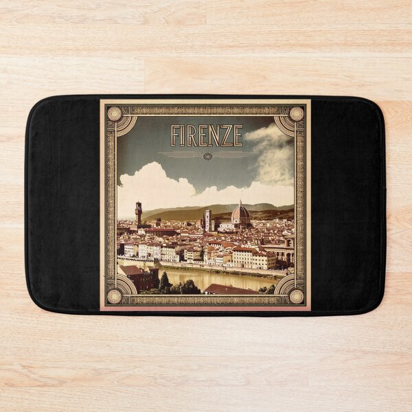 Item preview, Vintage Travel Poster Florence – Firenze Art Deco Retro Design of Tuscany & Ponte Vecchioo & Cathedral designed and sold by pod24.
