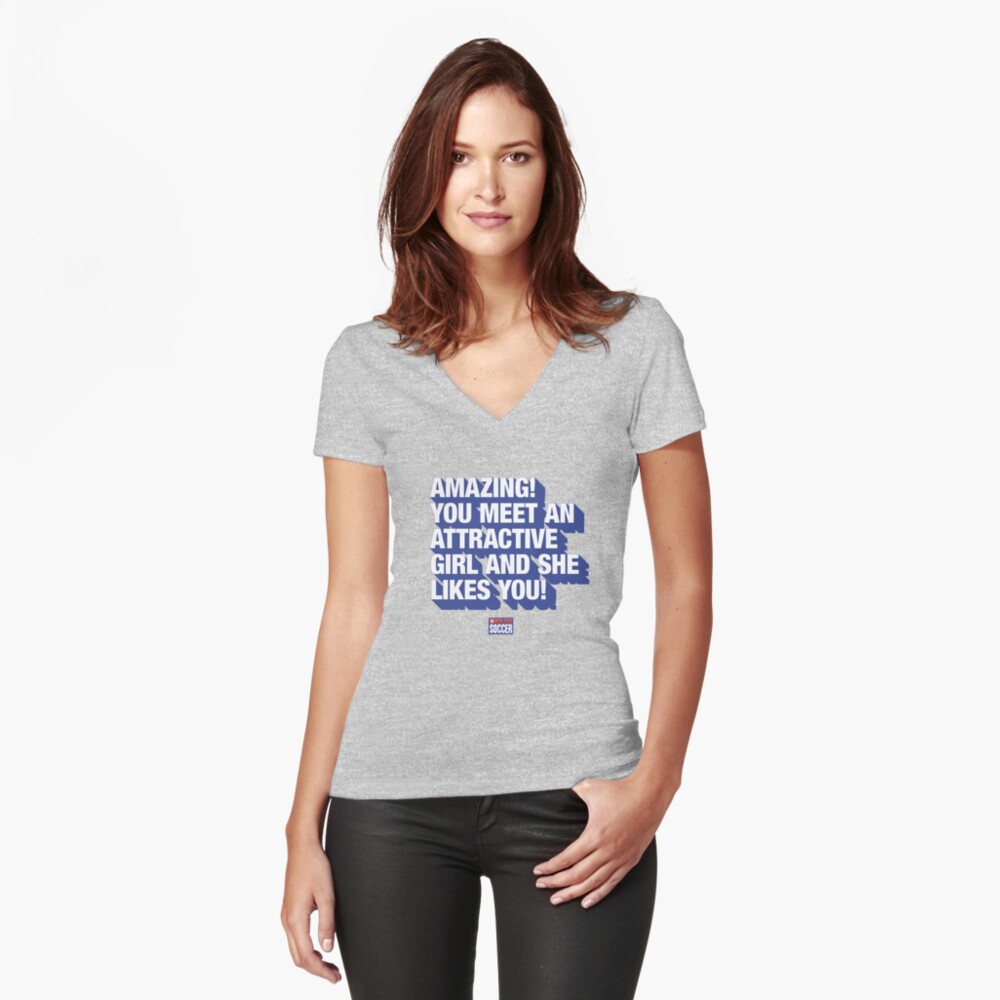 Item preview, Fitted V-Neck T-Shirt designed and sold by NewStarGames.