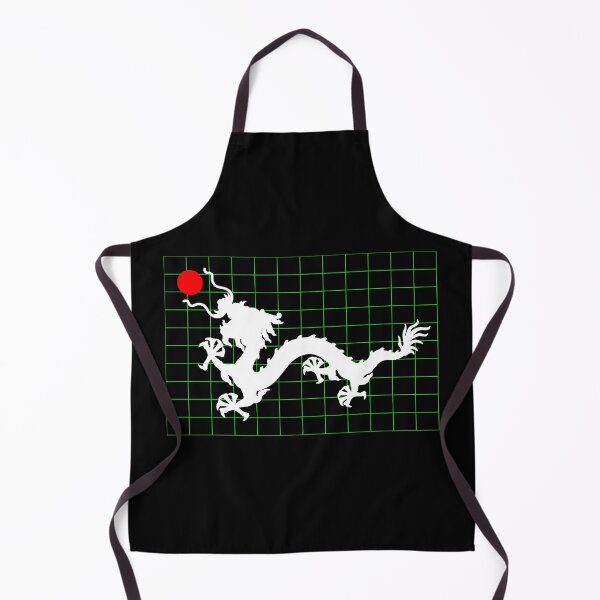 Item preview, White Imperial Chinese Dragon with Red Sun on Green Grid designed and sold by Mon & Matrix.