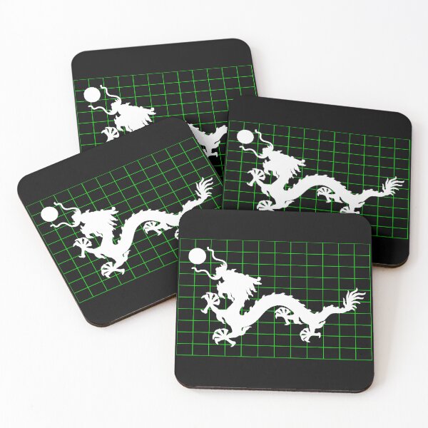 Item preview, White Imperial Chinese Dragon on Green Grid designed and sold by Mon & Matrix.