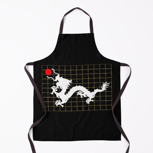 Item preview, White Imperial Chinese Dragon with Red Sun on Gold Grid designed and sold by Mon & Matrix.