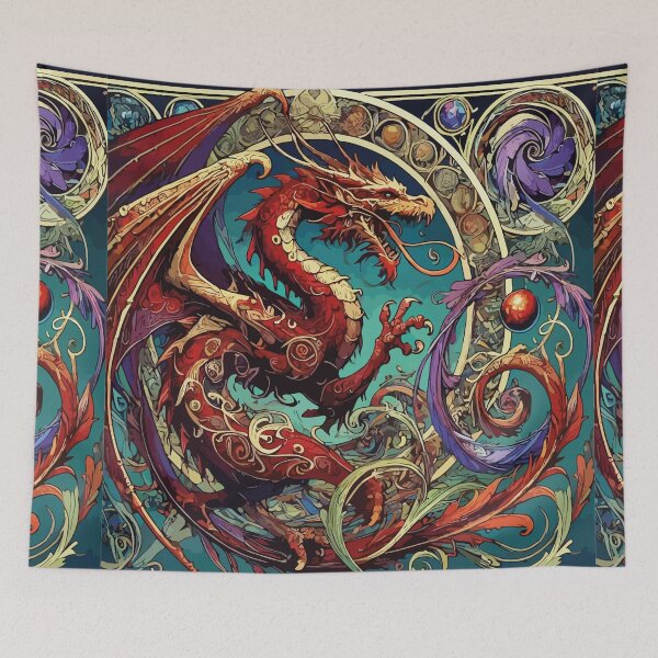 Item preview, The Majestic Crimson Dragon: A Mythic Masterpiece designed and sold by Brushlight Studio.