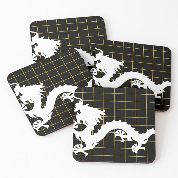 Item preview, White Imperial Chinese Dragon on Gold Grid designed and sold by Mon & Matrix.