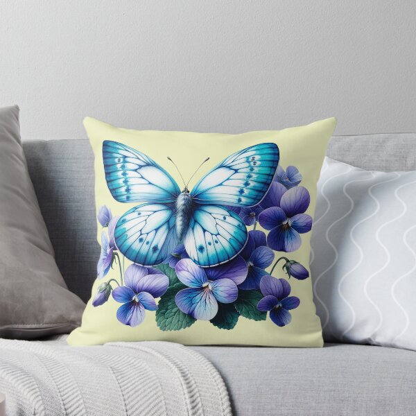 Item preview, beautiful blue butterfly with blue flowers designed and sold by LoneAngel.