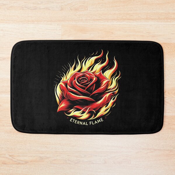 Item preview, Eternal Flame: Golden Flames Embracing A Scarlet Rose designed and sold by SplashTastic.