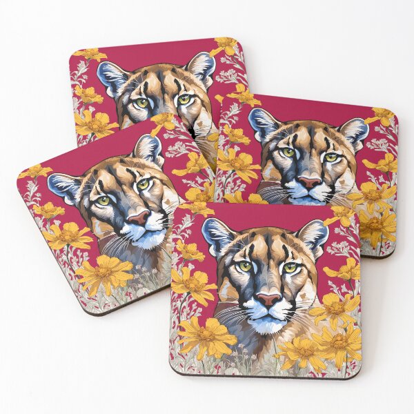 Item preview, A Florida Panther Surrounded By A Coreopsis Flower Border designed and sold by taiche.