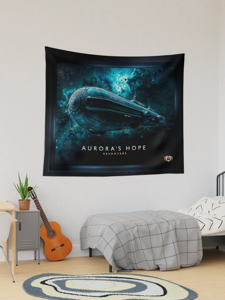 Auroras Hope: The Resonters Journey Through the Cosmos AI Concept Art by Xzendor7 | A Breathtaking View Of The Future 2 Aurora's Hope, The Resonters Journey Through the Cosmos Astonishing AI Concept Art by Xzendor7 Decorative Art Print Tapestry