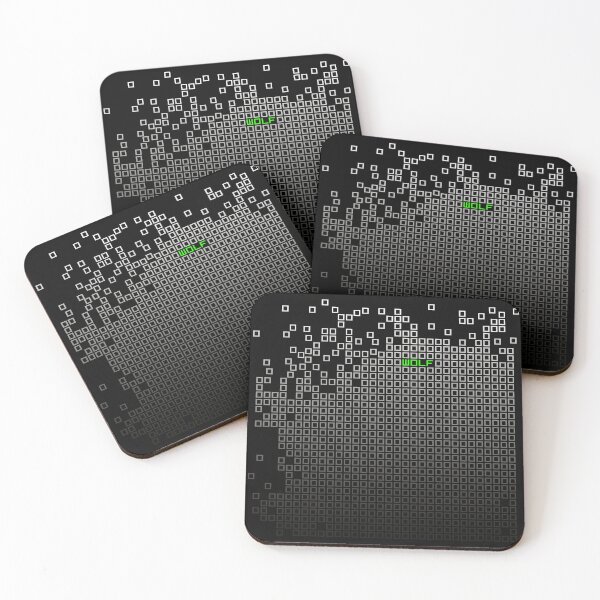 Item preview, Dissolving Square Pixel Art | Neon Green WOLF Design | Futuristic Digital Aesthetic designed and sold by Piotr i Muza.