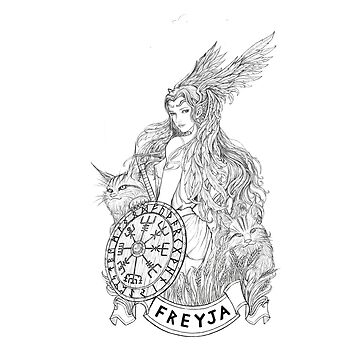 Artwork thumbnail, Freyja (Freya) Norse Goddess Divine Feminine by RunicArtShop