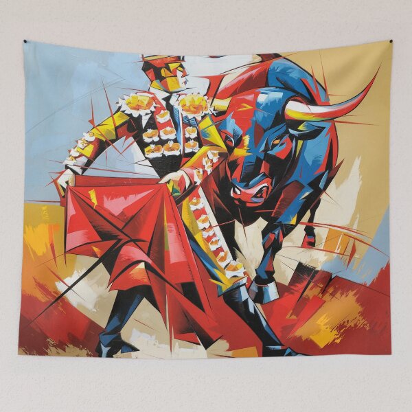 Item preview, The Bullfighter's Challenge Painting  designed and sold by KARTICK DUTTA.