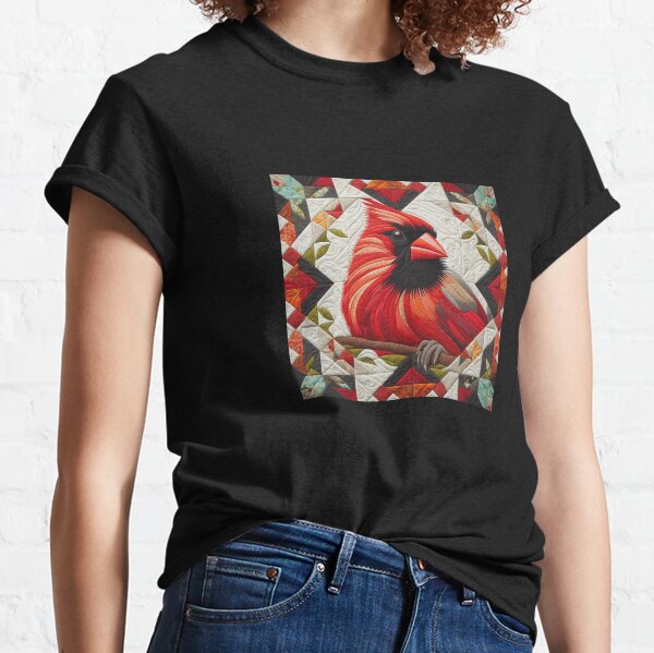 Item preview, "Cardinal Quilt Art: A Vibrant Patchwork Masterpiece" designed and sold by mustardseed-410.