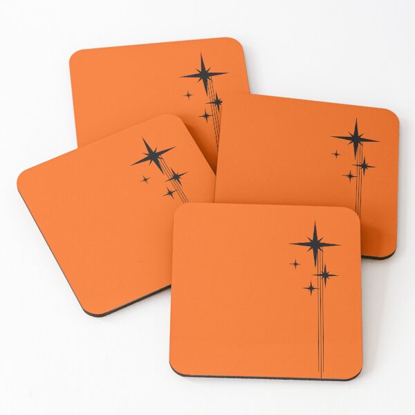 Item preview, 1950s Atomic Age Retro Starbursts in Orange and Black designed and sold by kierkegaard.
