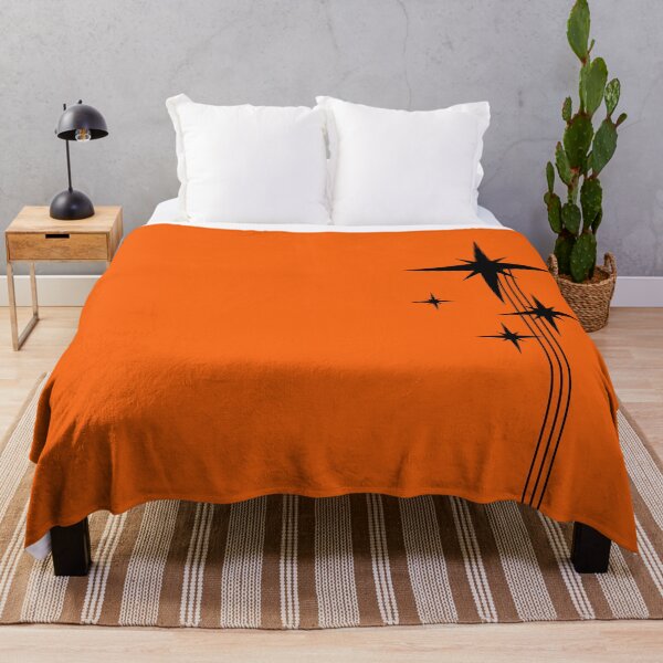 Item preview, 1950s Atomic Age Retro Starbursts in Orange and Black designed and sold by kierkegaard.