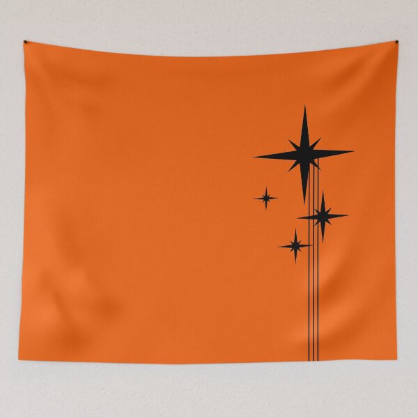 Item preview, 1950s Atomic Age Retro Starbursts in Orange and Black designed and sold by kierkegaard.
