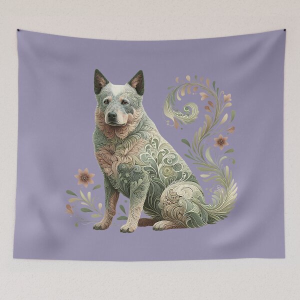 Item preview, Botanical Australian Cattle Dog Illustration Nature Art 1  designed and sold by BirdsnStuff.