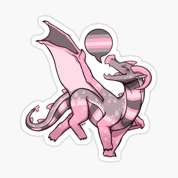 Demigirl Pride Flag Dragon (2nd Edition) Sticker