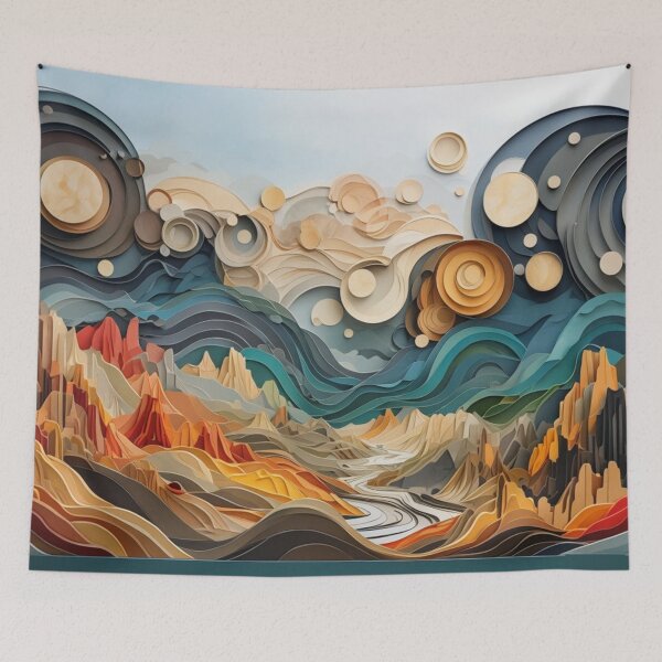 Item preview, Complex colorful abstract landscape designed and sold by Sigtrix.