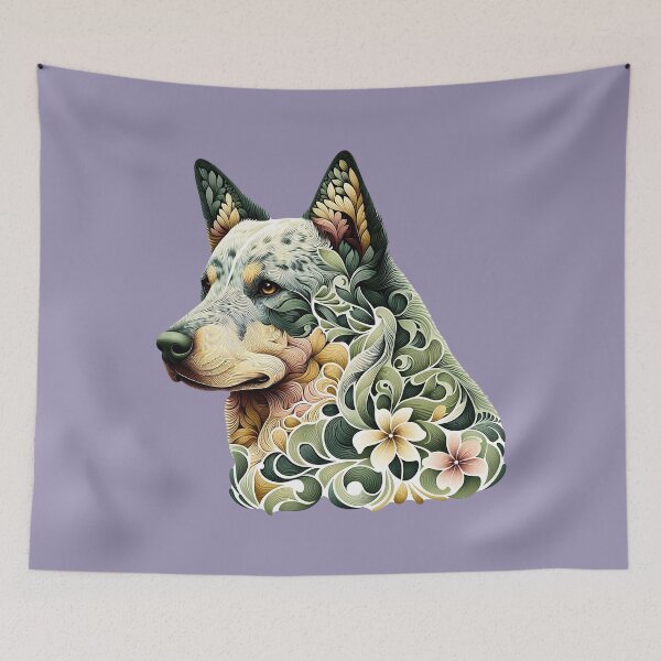 Item preview, Botanical Australian Cattle Dog Illustration Nature Art 2 designed and sold by BirdsnStuff.