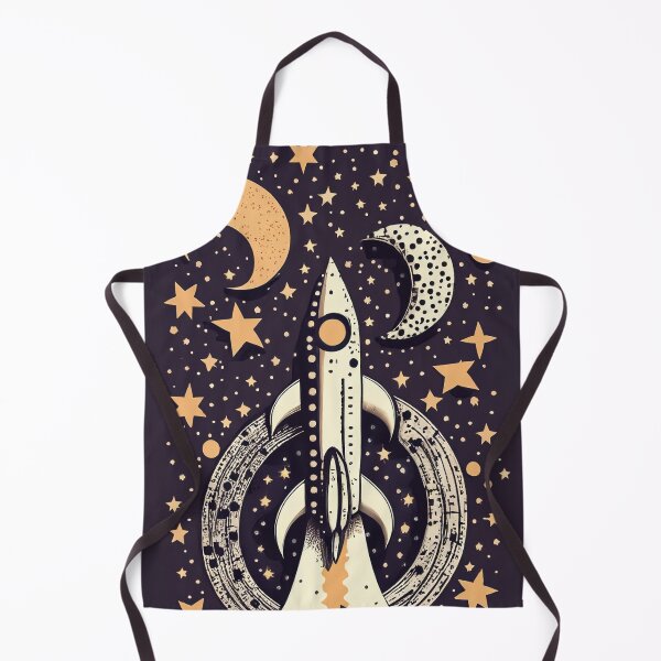 Item preview, Retro Rocket Launch - Vintage Space Art with Stars and Moons designed and sold by CoreMinimal.