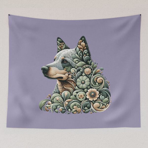 Item preview, Botanical Australian Cattle Dog Illustration Nature Art 5 designed and sold by BirdsnStuff.
