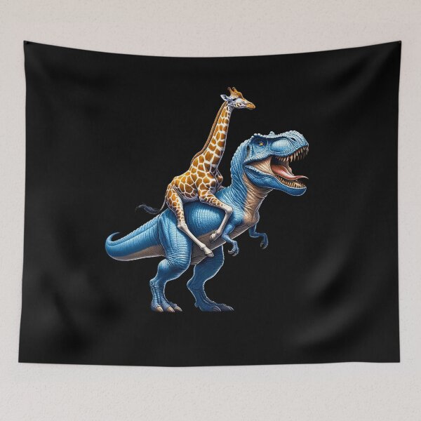 Item preview, Giraffe Riding Dinosaur Lover) designed and sold by Kimberley King Art  King Art.