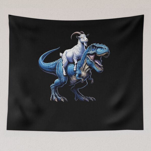 Item preview, Goat Riding Dinosaur Farm Lover designed and sold by Kimberley King Art  King Art.