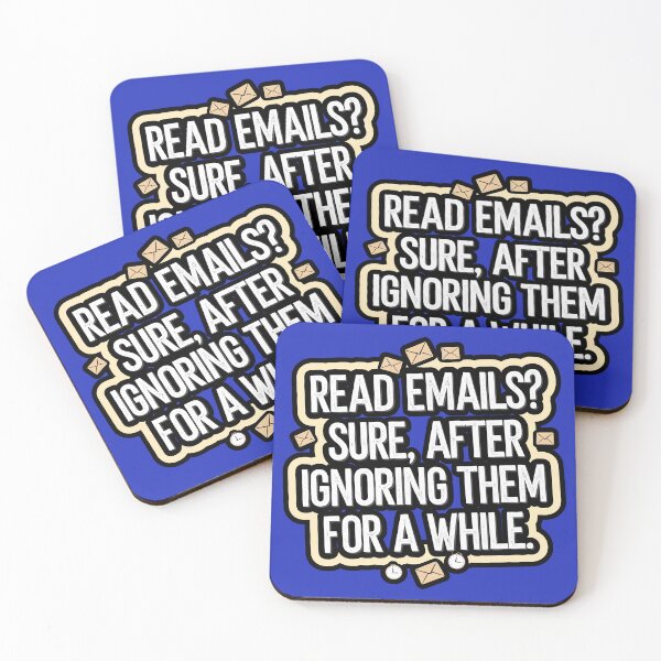Item preview, Procrastination Email Humor – 'READ EMAILS? SURE, AFTER IGNORING THEM FOR A WHILE' Cartoon Graphic Design designed and sold by marvinismyname.