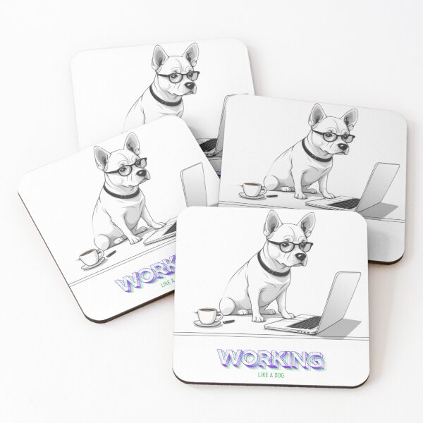 Item preview, "Working Like a Dog" - Funny Dog Design designed and sold by Furry Paw  Prints.