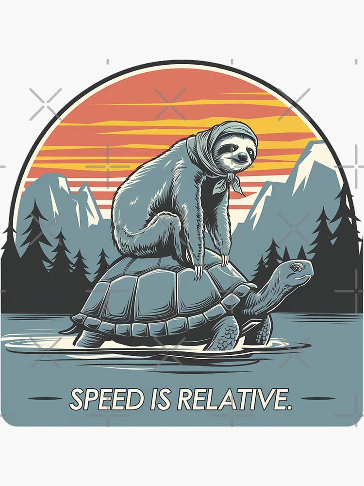Thumbnail 3 of 3, Sticker, speed is relative designed and sold by Coollzone.