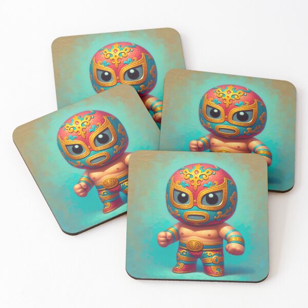Item preview, Cute and funny luchador figurine print designed and sold by dulceguavashop.