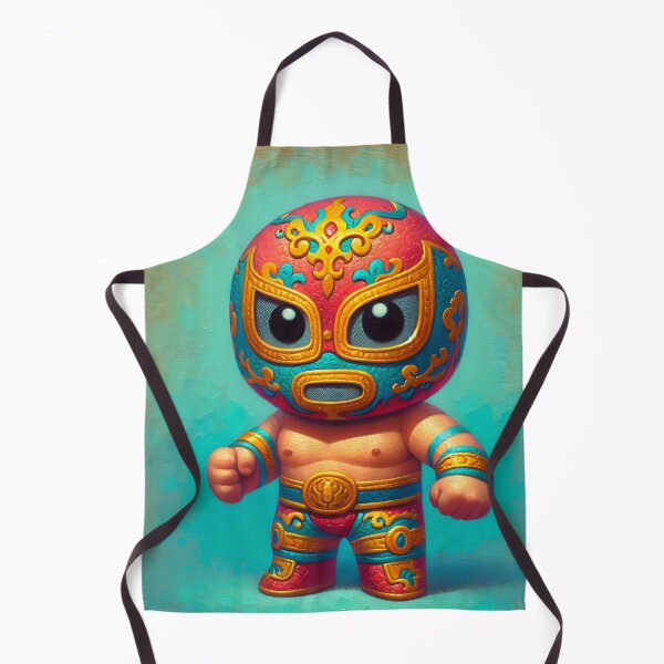 Item preview, Cute and funny luchador figurine print designed and sold by dulceguavashop.