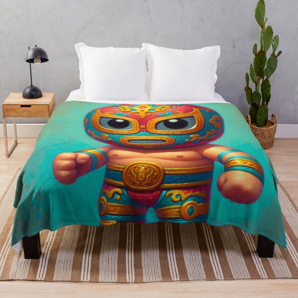Item preview, Cute and funny luchador figurine print designed and sold by dulceguavashop.