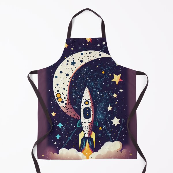 Item preview, Retro Rocket and Moon - Nostalgic Space Illustration designed and sold by CoreMinimal.
