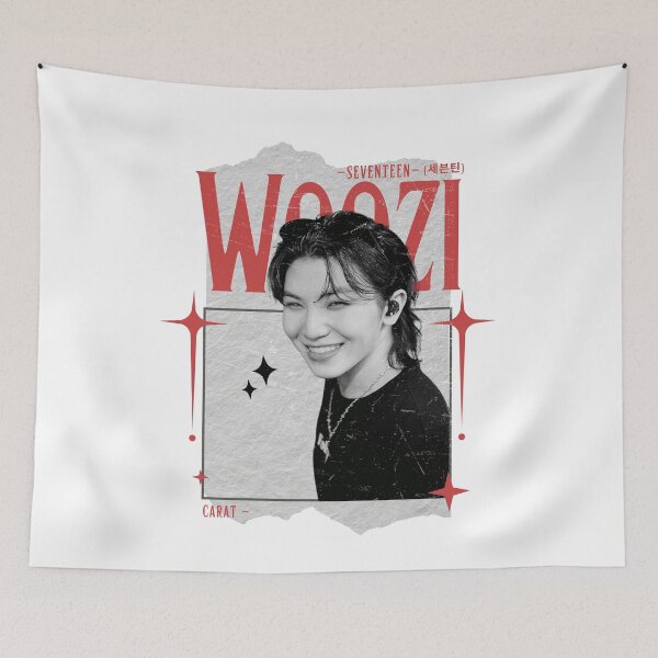 Item preview, Seventeen Black and Red Woozi Group Members Y2K Preppy Collage Design designed and sold by HELL0WBELLO.