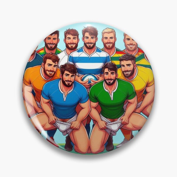 Item preview, Playing With Odd Shaped Balls Rugby Fun Daddies - LGBTQ Gay Pride Berber Brushstrokes Graphic Design designed and sold by ItsAKinkThing.