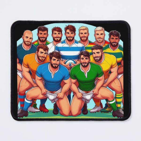 Item preview, Playing With Odd Shaped Balls Rugby Fun Daddies - LGBTQ Gay Pride Berber Brushstrokes Graphic Design designed and sold by ItsAKinkThing.