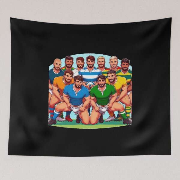 Item preview, Playing With Odd Shaped Balls Rugby Fun Daddies - LGBTQ Gay Pride Berber Brushstrokes Graphic Design designed and sold by ItsAKinkThing.