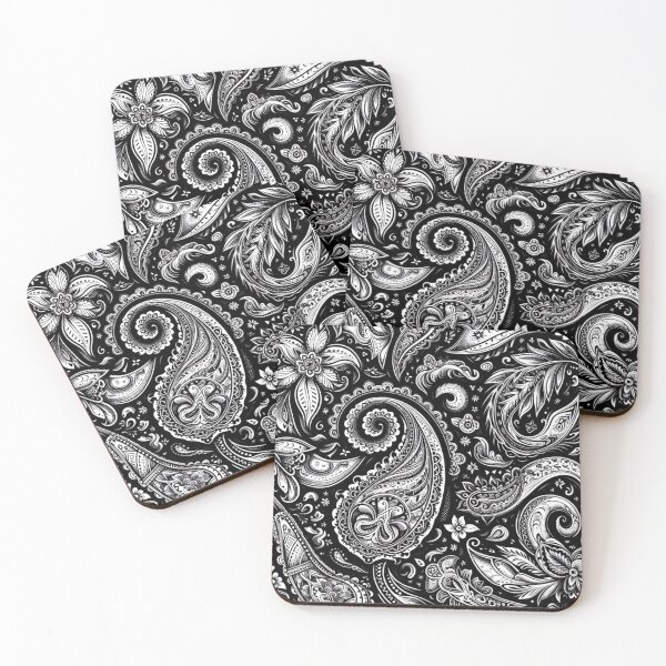 Item preview, Intricate Paisley Floral Mandala Design - Timeless Elegance in Black & White designed and sold by WildStroke.
